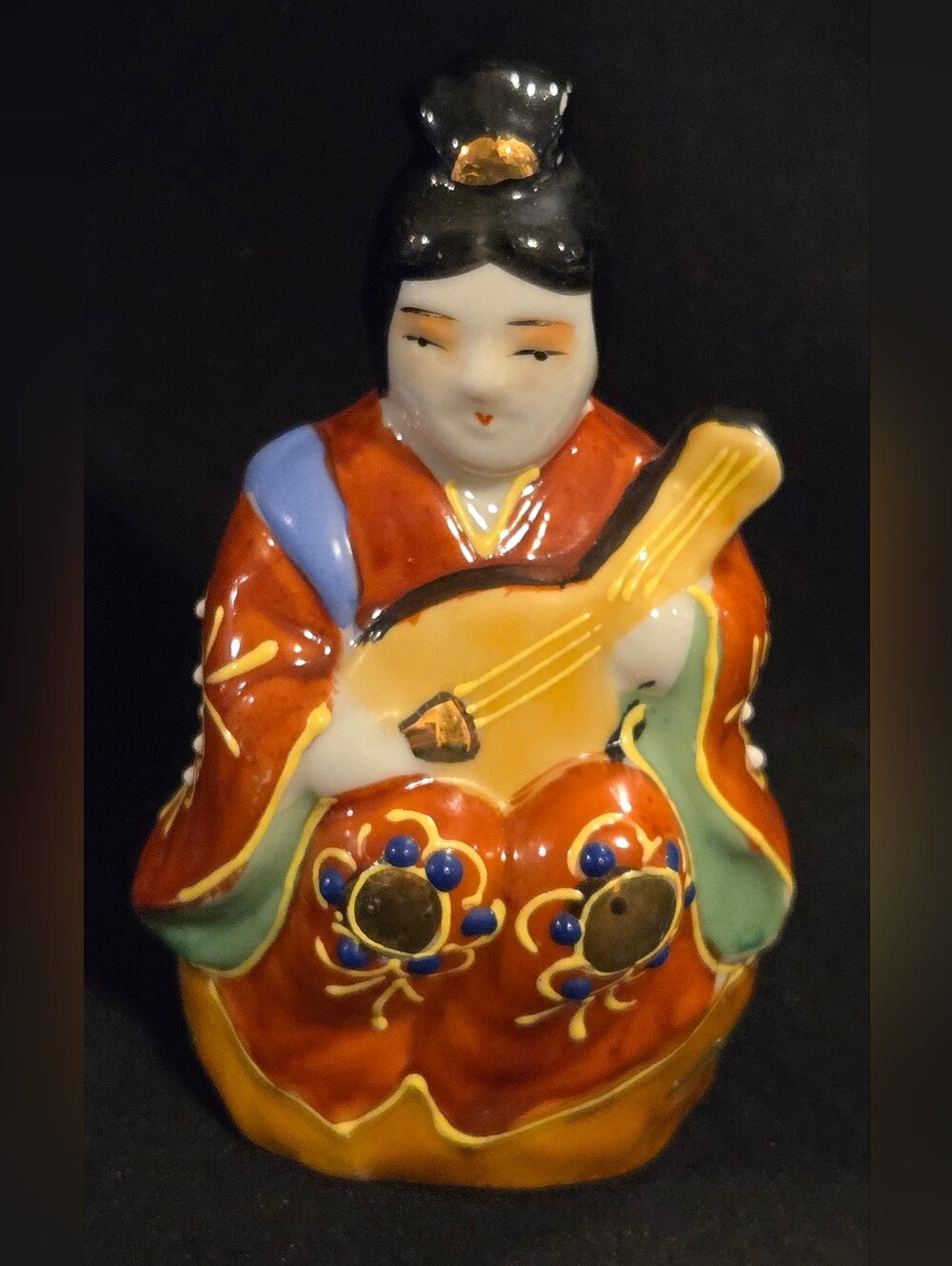 Vintage Japanese Kutani Porcelain Figurine "Benzaiten"